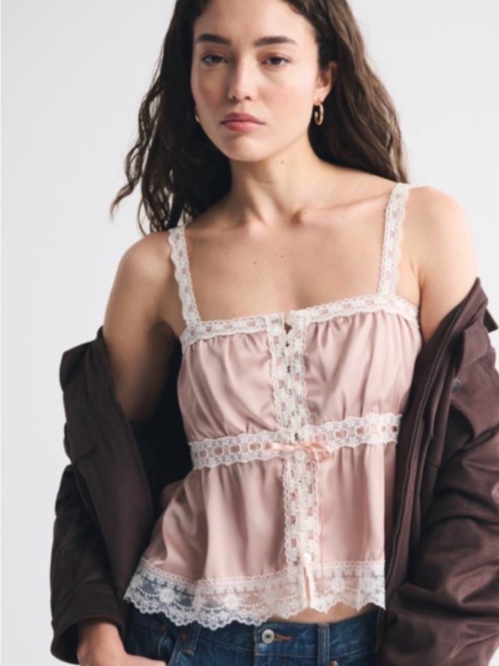 Abercrombie Satin Pink Cami